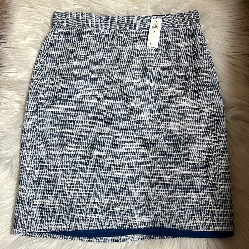 NWT Banana Republic Blue Tweed Skirt - Picture 1 of 4